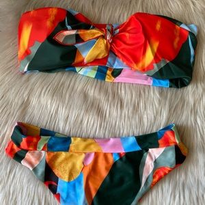 Strapless high waist bikini